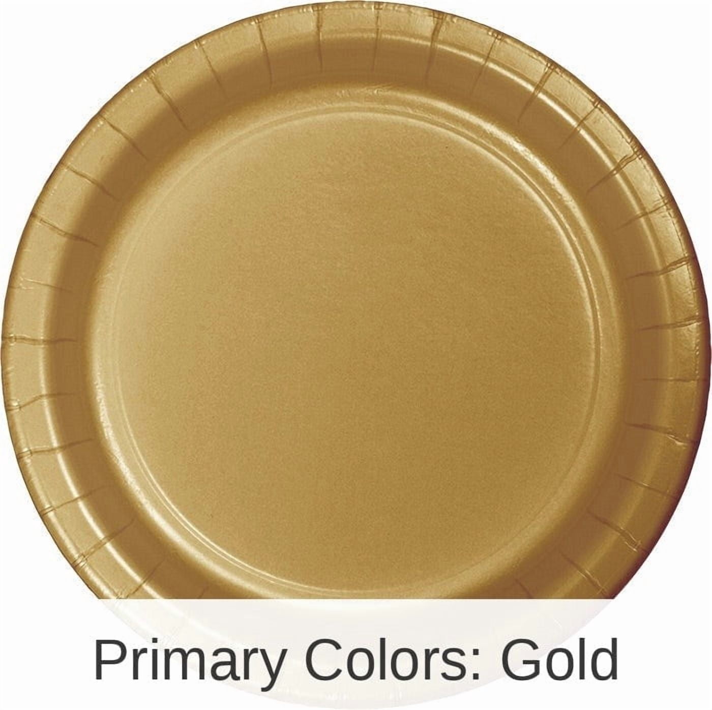 240/Case Bulk Glittering Gold Sturdy Style Paper 8.75 inch Dinner Plates