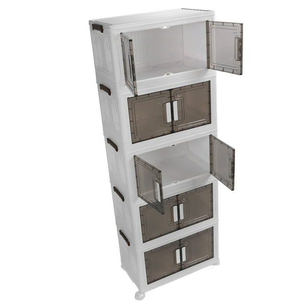 Contenedores De Almacenamiento Con Tapas, Contenedor De Almacenamiento Apilable De Varios Niveles Con Rueda, Caja Organizadora De Armario Plegable Para Zapatos, Ropa, Libros,