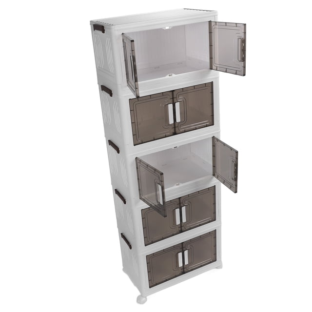 Bac de Rangement Pliable, Conception à Double Porte, Solution de Rangement Polyvalente, Assemblage Facile avec Roues pour la Durabilité