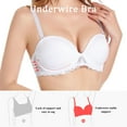 thumbnail image 3 of YANDW Strapless Clear Back Bra for Women Convertible Padded Lace Plus Size Bra Underwire, White 36B, 3 of 9