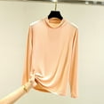thumbnail image 2 of FAIWAD Womens Long Sleeve Top Round Neck Solid Color Basic Pullover Top Fall Winter Bottoming Top, 2 of 3
