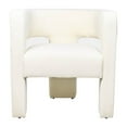 thumbnail image 2 of Benjara Aol 27 Inch Accent Chair, Round Open Backrest, Ivory Fabric Upholstery, 2 of 2