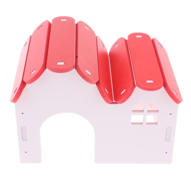 Casa de hámster de madera para animales pequeños, jerbos, ratones, hámsteres enanos, chinchillas rojo Zulema Casa de dormir de hámster