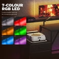 thumbnail image 3 of Bureau de Jeu en L de 76 Pouces, avec Lumières DEL RVB, Table d'Ordinateur Réversible avec Ports USB, Support pour Moniteur et 2 Tiroirs en Tissu, Bureau en Panneau de Particules Noir et Acier pour Bureau à Domicile, 3 of 7