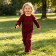 thumbnail image 3 of Mnyotv Girls Cute Red Bow Long Sleeve Tops and Flared Pants Toddler Baby Girl Fall Clothes Size 2-3 Years, 3 of 7