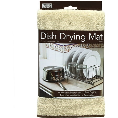 - Kitchen Basics Reversible Microfiber Dish Drying Mat - Cream - 16