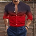 thumbnail image 5 of Mens Gradient Shirts Casual Button Down Long Sleeve Fall Autumu Shirts Regular Fit Dress Shirts, 5 of 6