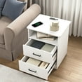 thumbnail image 2 of Resenkos 2 Drawer Bedroom Nightstand with Open Shelves, White Bedside Table, 2 of 10