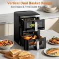 thumbnail image 2 of 13QT Dual-Basket Air Fryers, Vertical Compact Large Air Fryers with viewing window & Independent Light, 10-in-1 Presets for Home Family, Bake/Dehydrate/Reheat, Double Zone Air Fryer Dishwasher-Safe, 2 of 5