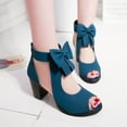 thumbnail image 3 of Fesfesfes Comfortable Sandals For Women Peep-toe Pump New Fashion Sandals Hollow Bow Ladies Sandals Back Zipper Peep-Toe Ladies Shoes 6(37), 3 of 9