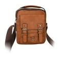 thumbnail image 2 of Bolso de hombro para hombre, bolso con asa y correa ajustable, bolso cruzado estilo retro de moda. Marrón, 2 of 9
