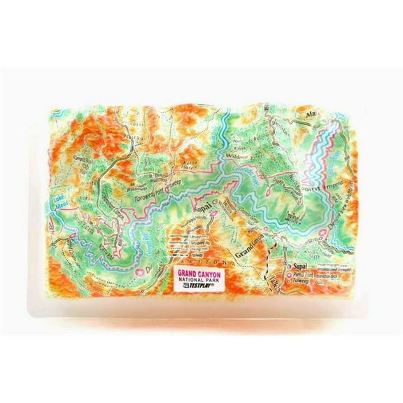 TestPlay 3250 Grand Canyon Raised Relief Map, Framed - Souvenir Size