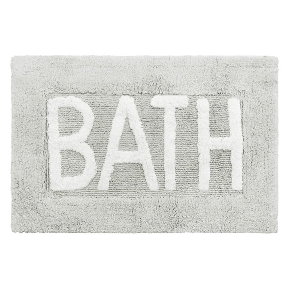 Jean Pierre "Bath" 21"x34" Cotton Bath Rug, Gray