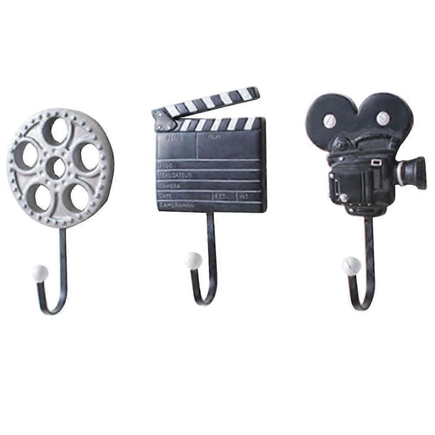 3 Pcs/Set Vintage Hooks Film Equipment Hooks Wall Mount Hooks Resin Wall Hook