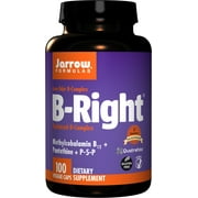 Angle View: Jarrow Formulas B-right Complex, Supports Engery, Brain and Cardiovascular Health, 100 Veggie Caps
