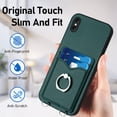thumbnail image 6 of for iPhone XS / X Phone Case Wallet with Crossbody Strap & Card Holder, Premium PU Leather Case, 360 Ring Holder Kickstand Durable Protective Women Men Cover for iPhone XS / X,Green, 6 of 8