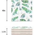 thumbnail image 3 of RYLABLUE Green Leaf Tropical Palm Leaves Set of 6 Coaster for Drinks, Absorbent Ceramic Stone Coasters Cup Mat with Cork Base for Home Kitchen Room Coffee Table Bar Decor, 3 of 4