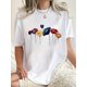 thumbnail image 1 of Playera Deportiva Manga Corta Mujer Dry-FitFun and Simple Colorful Floral Pattern Print Women's Fashion Trendy Round Neck Short Sleeve, Simple Casual Sports T-shirt, Comfortable Summer Top Women's C, 1 of 7