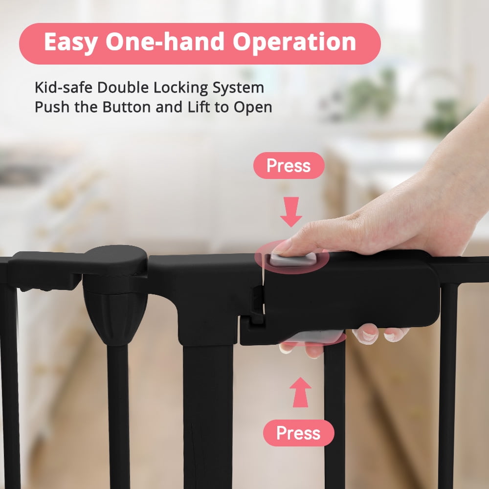 Pet Gate, Dog Playpen 6Panels 149" Pet Gate Extra Wide 30" Tall House Doorways Fireplace, Black