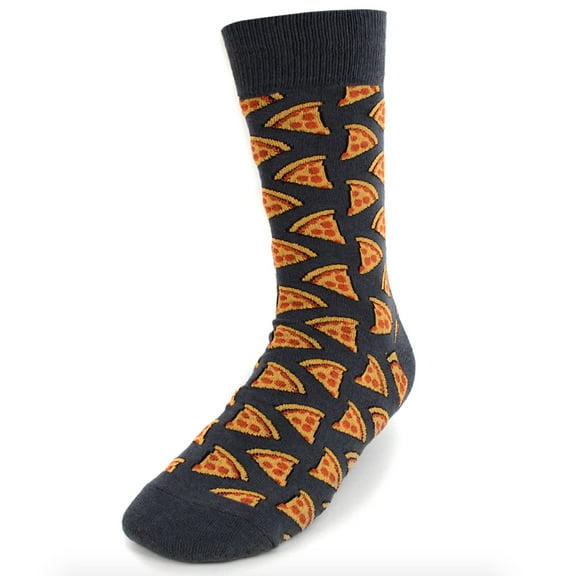 Urban-Peacock Men's Novelty Fun Socks - Pepperoni Pizza - Gray - 1 Pair