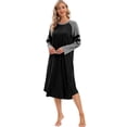 thumbnail image 2 of WBQ Long Nightgowns for Women Round Neck Loungewear Oversized Sleepwear Full Length Pajamas Dress Ultra-Soft Nightshirt with Pocket, S-3XL, 2 of 8