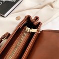 thumbnail image 2 of Bolso de mano de cuero para mujer, bolso informal con solapa, bolso de viaje con doble asa, 2 of 9