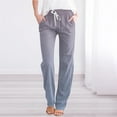 thumbnail image 2 of YDLCAFD Women's Spring And Gradient Color Lace Up Pocket Loose Wide Legged Cropped Casual Pants (2), 2 of 4