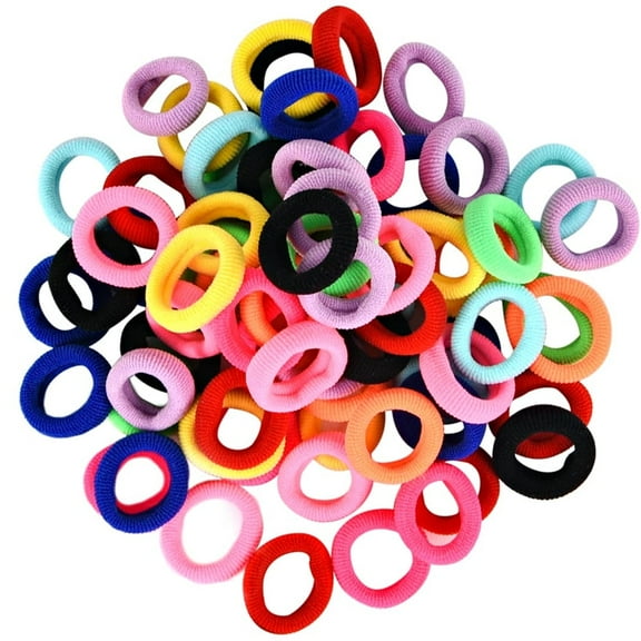 Tutuviw 100 PCS Baby Hair Ties,Seamless Cotton Toddler Hair Ties for Girls and Kids, Simply Hair Ties Ponytail Holders Headband Scrunchies Hair Accessories