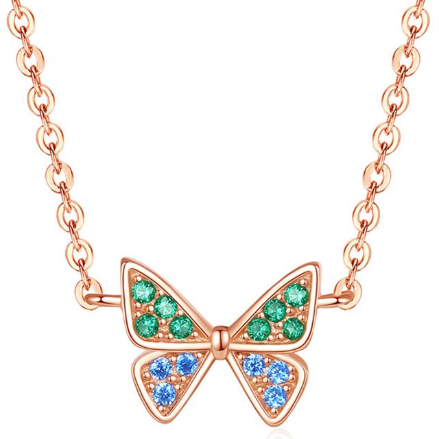 Collier de couloir papillon de mode, Strass Pendentif Collet Clavicule Collet Clavicule