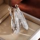 thumbnail image 3 of Silvery Plating Mesh Twisted Hoop Earrings Inlaid Shiny Zircon Ear Piercing Jewelry For Women, 3 of 4
