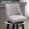 thumbnail image 4 of HOMCOM 28" Upholstered Bar Stool Swivel Bistro Pub Dining Chairs Light Grey, 4 of 9