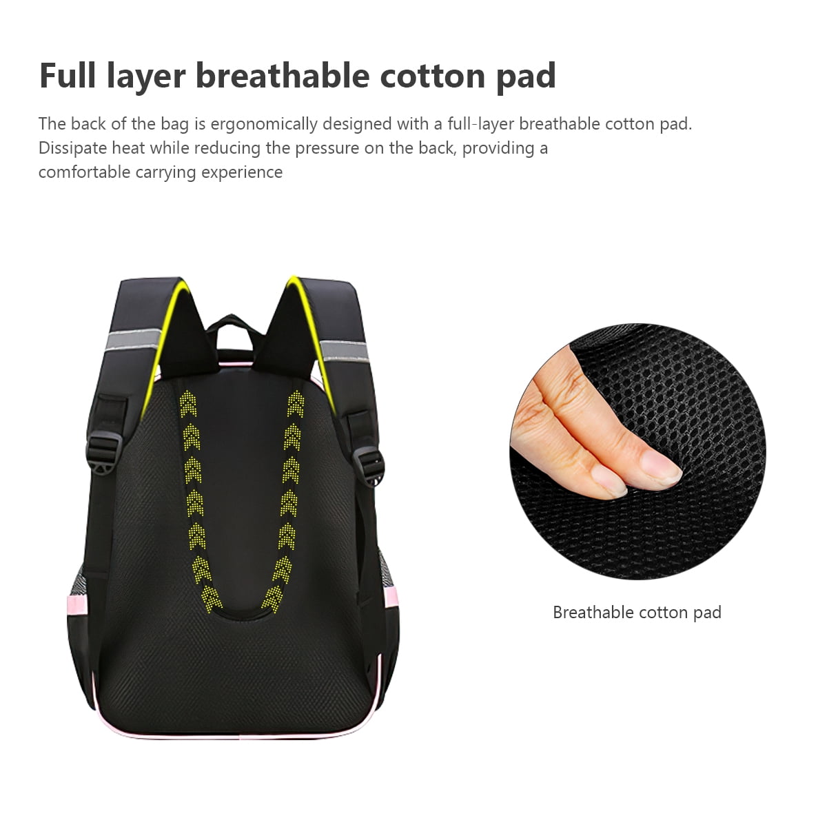 Kadyn School Backpack Set, Black+Pink Kids Backpack with Lunch Bag, Elementary Bookbag for Children Kadyn School Backpack Set, Black+Pink Kids Backpack with Lunch Bag, Elementary Bookbag for Children