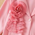 thumbnail image 6 of FYDUU Little Girls 2 Piece Blazer & Flared Pants Fall Outfit Set Lapel Blazer With Elastic Waist Bell Bottom Trousers Formal Clothing Sets 4-5 Years, 6 of 8
