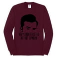 thumbnail image 2 of Wild Bobby, Uninterested in Opinion Schitt's David Quote, Pop Culture, Men Long Sleeve Shirt, Maroon, Small, 2 of 4
