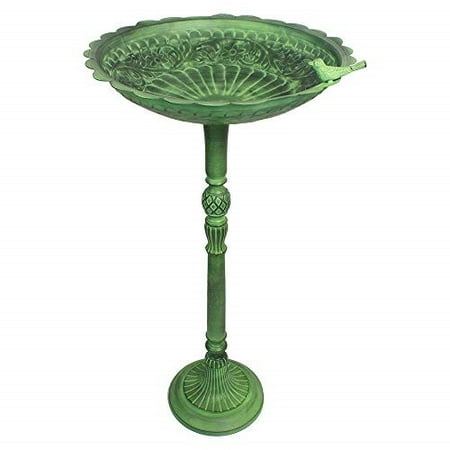Hand Carved Stone Bird - storeindya Diwali Gift Decoration Handmade Metal Bird Bath Stand with a Carved Bowl and Decorative Sparrow