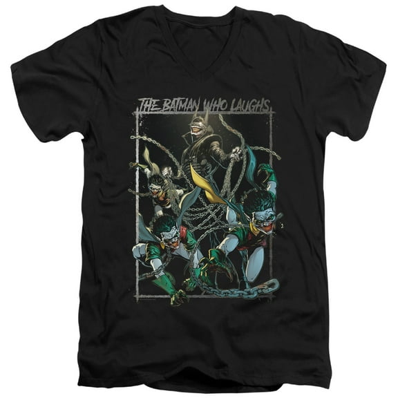 Batman - Batman Who Laughs - Slim Fit V Neck Shirt - X-Large