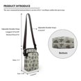 thumbnail image 6 of HELLHERO with Adjustable Strap Crossbody Bag for Women Outdoor Travel Daily Use Small Crossbody Purse Polyester 4.33"x1.97"x7.09", Varied Monochrome Leaves, 6 of 7