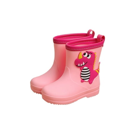 

Ymiytan Kids Garden Shoes Lightweight Rainboot Non Slip Rain Boots Outdoor Mid Calf Boot Slip-On Waterproof Pink Style B 10C