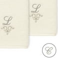 thumbnail image 2 of Linum Home Textiles 2-Piece Cotton Embellished Washcloth Set, 13" x 13", off-White, 2 of 3