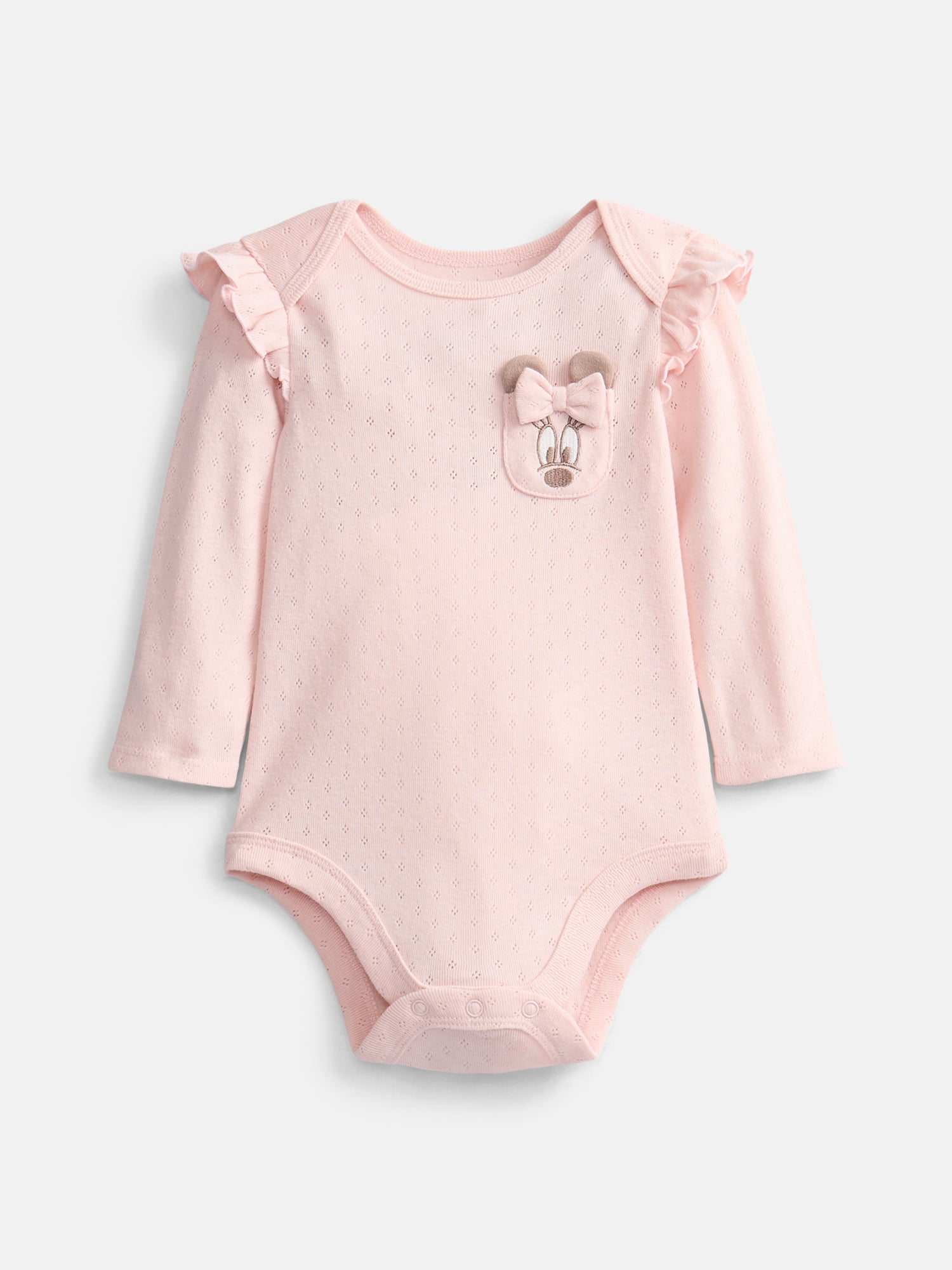 Disney Baby Wishes + Dreams Minnie Mouse Bodysuits with Long Sleeves, 3 Pack, Sizes Newborn-18M