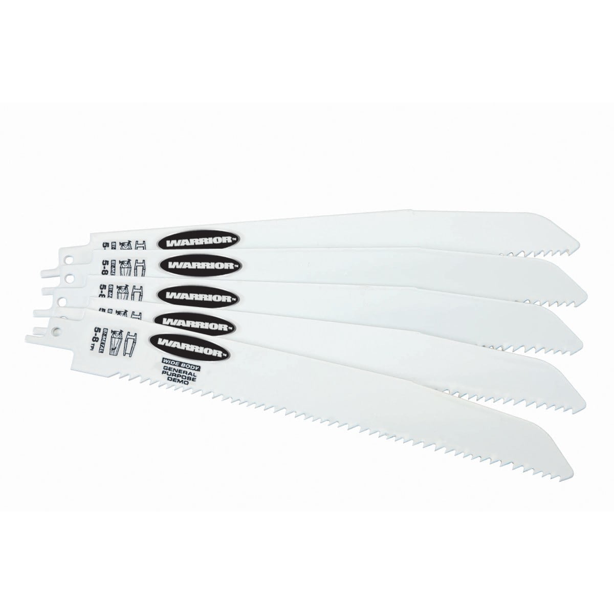 Warrior Reciprocating Saw Blades 9 in. 58 TPI Demolition Bi Metal 1/2
