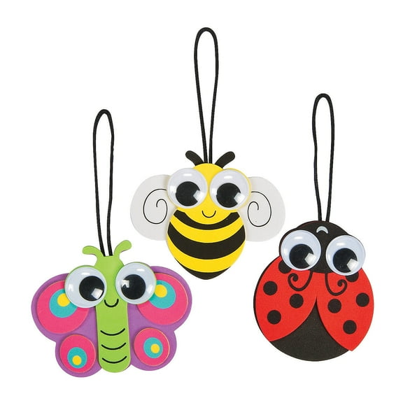 Fun Express Spring Big Eye Bug Ornament Craft Kit - Fun and Engaging Craft Activity for Kids - Perfect for Springtime and Seasonal Projects Great Classroom or Home Parties and Celebrations - 12 Piece