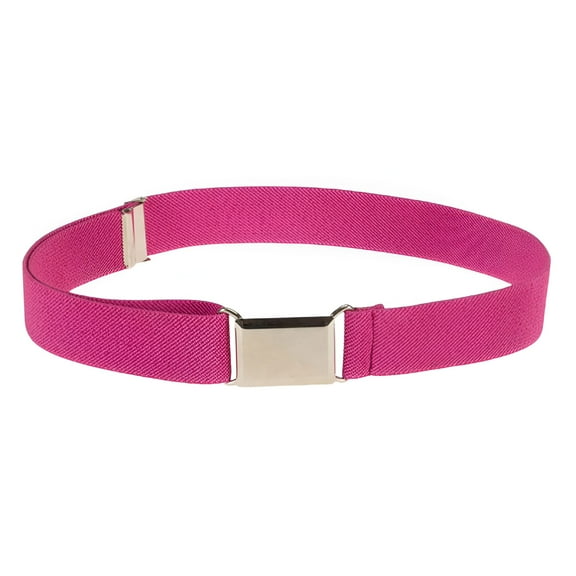 TELOLY Belts for Children Boys and Girls Adjustable Elastic Stretch Waist Belts for Jeans Dress with Buckle Lightweight Waistband Pink Belt,Hot Pink
