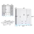 thumbnail image 5 of ANPOO Large 4 Doors Armoire Wardrobe Closet with LED Lights & Hanging Rods,70.9" White Louver Door Wardrobe Armoire with 2 Drawers,LED Large Armoire Storage with Multi-Layer Shelves, 5 of 10
