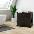 thumbnail image 4 of Gymax Wooden Cat Litter Box Enclosure w/ Drawer Side Table Furniture Coffee, 4 of 10