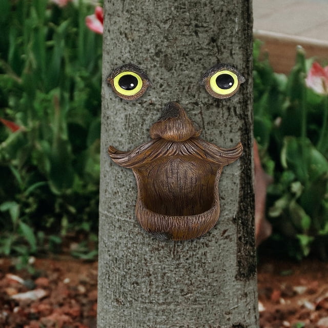 Figura De Cara De árbol, Decoración, Arte En El Patio, Comedero Para Pájaros, Encantador Para Exteriores E Interiores