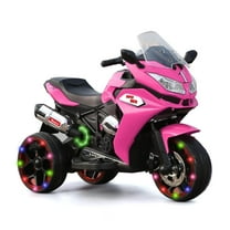 Tamco 12V Kids Electric Ride On Motorcycle w/ Three Lighting Wheels, Pink