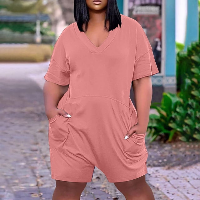 Styesk Shorts pour Femmes Combinaison Décontractée à Manches Courtes Surdimensionnée avec Fermeture Éclair
