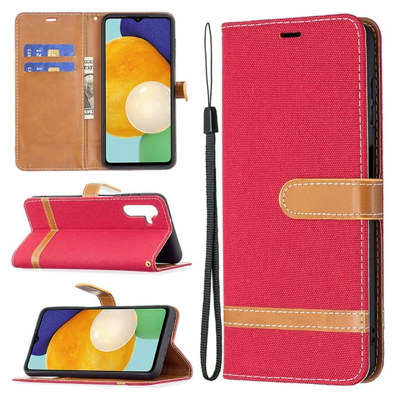 Allytech Galaxy A54 5G Wallet Case, PU Leather Folio Flip Stand Cards Holder Hand Wrist Shockproof Anti-Scratch Wallet Case Cover for Samsung Galaxy A54 5G 6.4" - Red