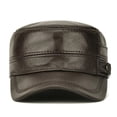 thumbnail image 3 of Men's Flat Cap Fashion Warm Ear Protectors Genuine Leather Hat Adjustable Size Brands Cowhide Mi-litary Hats Winter ,Fashion, 3 of 6